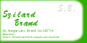 szilard brand business card